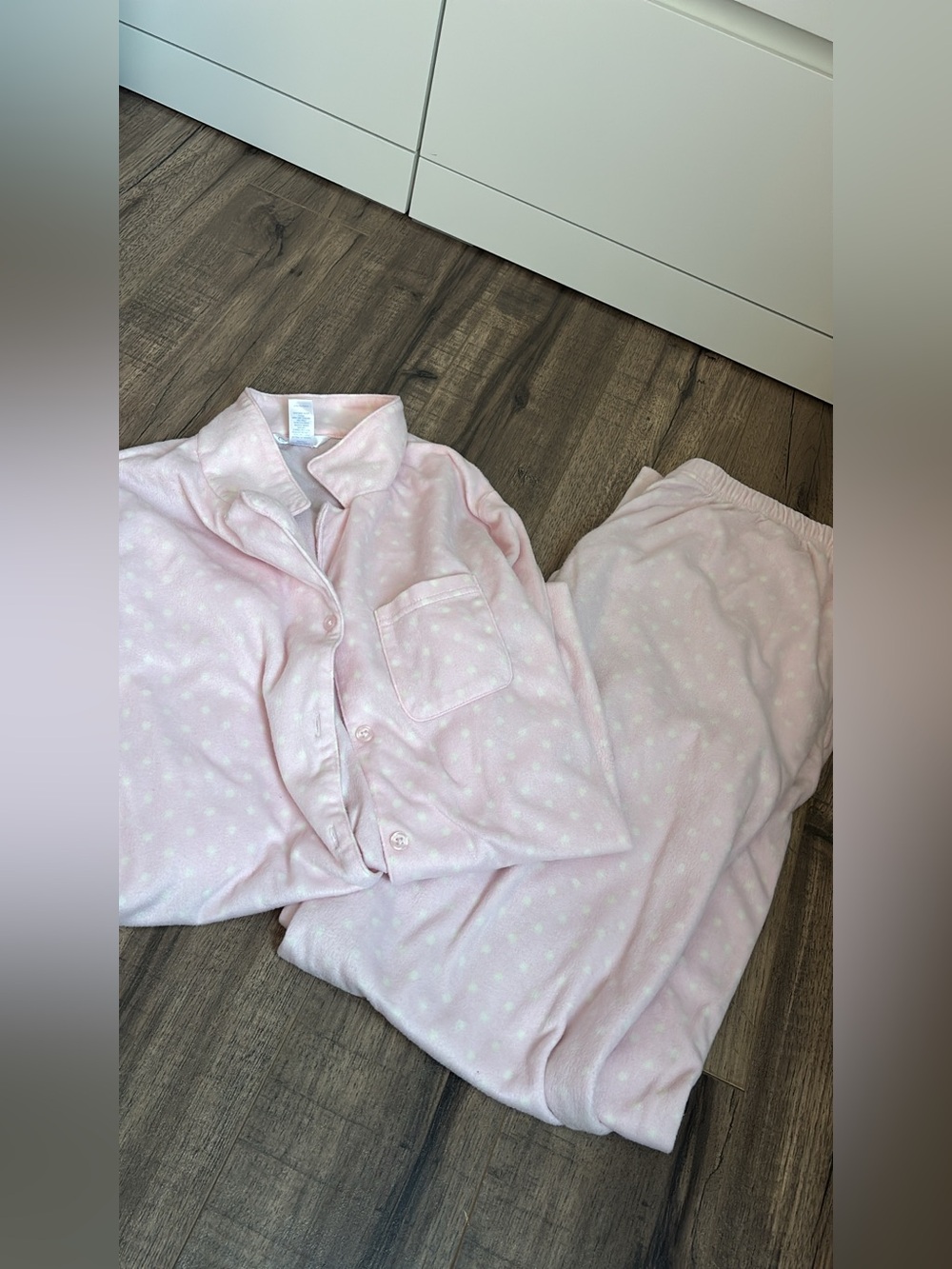 Adonna Light Pink Dot Fleece Pajama Set